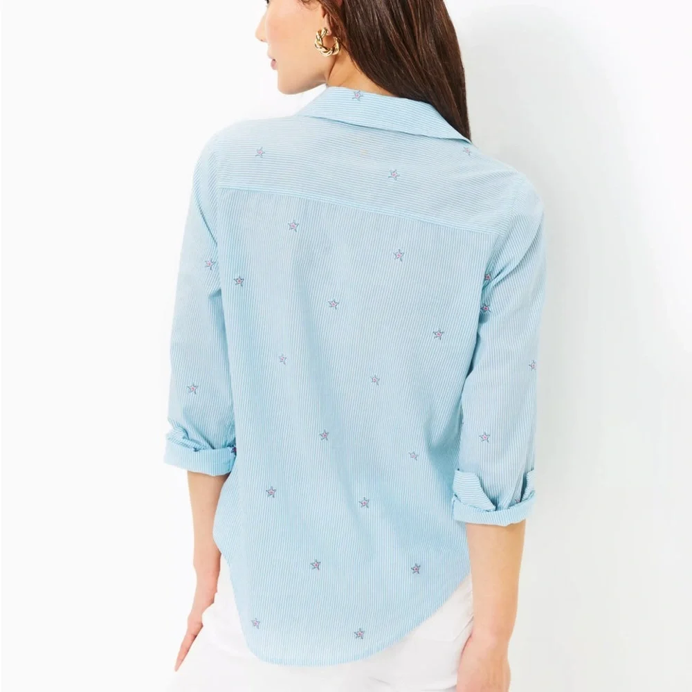 NWT Lily Pulitzer Sea View Button Down- Seaside Star - Picture 3 of 10